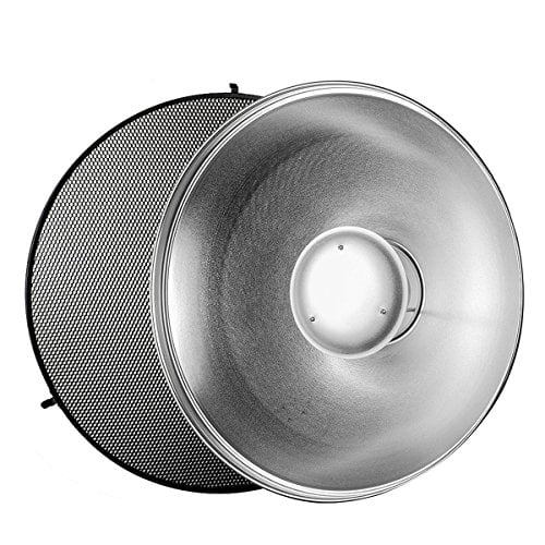 Godox 21 55cm Beauty Dish Reflector with Honeycomb Grid for Bowens Mount Studio Flash Strobe Monolight Such as Godox Witstro AD400PRO AD600PRO AD600B AD600BM